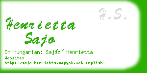 henrietta sajo business card